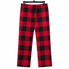 Red Black Buffalo Plaid Lounge Pajama - Elastic Waist - W-93