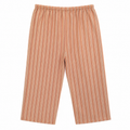 Rust Stripe Capri Lounge Pant - Elastic Waist with Drawstring - W-91