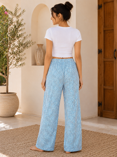 Leopard Print Lounge Pant - Elastic Waist - W-92