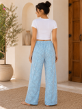 Leopard Print Lounge Pant - Elastic Waist - W-92