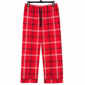 Unisex Red Check Plaid Lounge Pajama Pant - Elastic Waist - W-83
