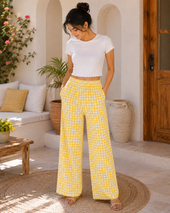 Gingham Check Lounge Pant - Elastic Waist - W-95