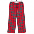 Red Green Tartan Plaid Lounge Pant - Elastic Waist - W-96