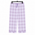 Mauve Plaid Lounge Pant - Elastic Waist with Drawstring - W-100