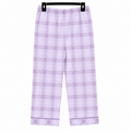 Mauve Plaid Lounge Pant - Elastic Waist with Drawstring - W-100