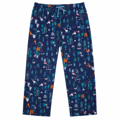 Forest Print Lounge Pajama - Elastic Waist with Drawstring - W-103