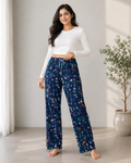 Forest Print Lounge Pajama - Elastic Waist with Drawstring - W-103