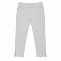 Lace-Up Hem Jeggings - Stretch Denim, Slim Fit - W-106