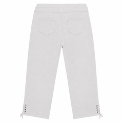 Lace-Up Hem Jeggings - Stretch Denim, Slim Fit - W-106