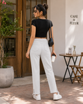 Lace-Up Hem Jeggings - Stretch Denim, Slim Fit - W-106
