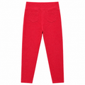 Cherry Red High Waist Textured Skinny Pant - 4 Button - W-108