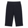 Slim Comfort Straight Capri Pants - Elastic Waist, Back Pockets - W-110
