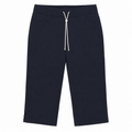 Slim Comfort Straight Capri Pants - Elastic Waist, Back Pockets - W-110