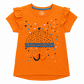 Umbrella Heart Print T-Shirt - Ruffle Sleeve, Lace & Bow - K-55