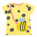 Bee Applique T-Shirt - Polka Dot Print, Crossbody Bag - K-56
