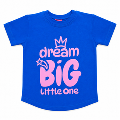 Dream Big Puff Text T-Shirt - Crown Star - K-68