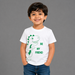 Be My Friend Dino Side Print T-Shirt - K-69