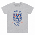 Wild Maze Tiger T-Shirt - 3D Sunglasses, Lightning Print - K-70