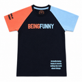 Being Funny Raglan T-Shirt - Color Block Sleeves, Quote Print - K-73