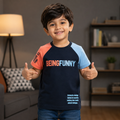 Being Funny Raglan T-Shirt - Color Block Sleeves, Quote Print - K-73