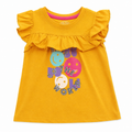 Smile To The World Ruffle T-Shirt - Smiley Print, Frill - K-75