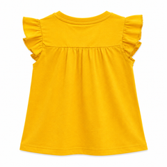 Smile To The World Ruffle T-Shirt - Smiley Print, Frill - K-75