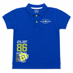 Mars Kids 86 Pique Polo - Athletic Crest, Embroidered Logo - K-76