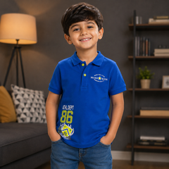 Mars Kids 86 Pique Polo - Athletic Crest, Embroidered Logo - K-76