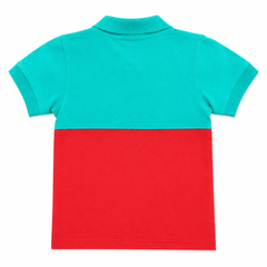 Block Surf Polo Shirt - Sailboat Badge, Vertical Surf Text - K-77