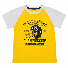 West League 32 Raglan T-Shirt - Football Helmet, Championship Print - K-79