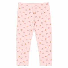Blush Pink Cute Fox Print Lounge Pajama - Elastic Waist - U-1