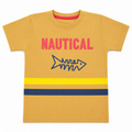 Nautical 3D Puff Text T-Shirt - Fishbone Art, Color Block Stripes - K-60