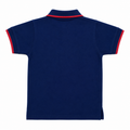 Adventure Badge Polo Shirt - Contrast Red Tipping, Vertical Text - K-61