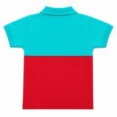 Block Surf Polo Shirt - Sailboat Badge, Vertical Surf Text - K-62