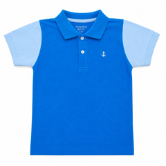 Contrast Sleeve Polo Shirt - Anchor Embroidery - K-63