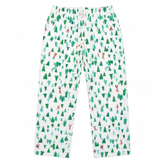Christmas Tree Print Lounge Pajama - Elastic Waist with Drawstring - U-3