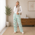 Christmas Tree Print Lounge Pajama - Elastic Waist with Drawstring - U-3
