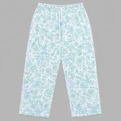 Floral Print Lounge Pajama - Elastic Waist with Drawstring - U-4