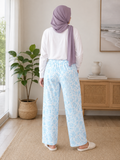 Floral Print Lounge Pajama - Elastic Waist with Drawstring - U-4
