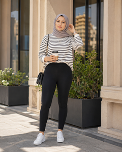 Basic Leggings - High Stretch, Elastic Waist - U-7