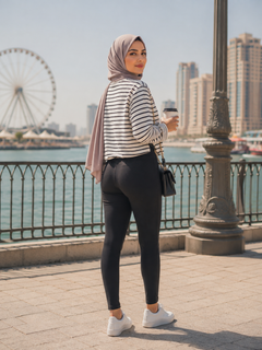 Basic Leggings - High Stretch, Elastic Waist - U-7