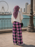 Check Print Lounge Pajama - Elastic Waist with Drawstring - U-8
