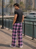Check Print Lounge Pajama - Elastic Waist with Drawstring - U-8
