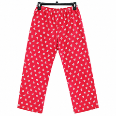 Bow Print Lounge Pajama - Elastic Waist, Relaxed Fit - U-11