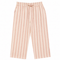 Striped Wide Leg Pajama - Elastic Waist with Drawstring - U-12