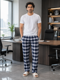 Classic Check Plaid Lounge Pajama - Elastic Waist, Drawstring - U-19