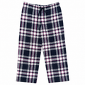 Classic Check Plaid Lounge Pajama - Elastic Waist, Drawstring - U-20