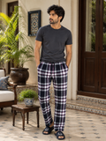 Classic Check Plaid Lounge Pajama - Elastic Waist, Drawstring - U-20