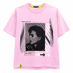 Short Sleeves Round Neck Made With Love Graphic T-Shirt - U-21
