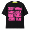 Short Sleeves Round Neack With K-Pop Eyes Graphic T-Shirt - U-35
